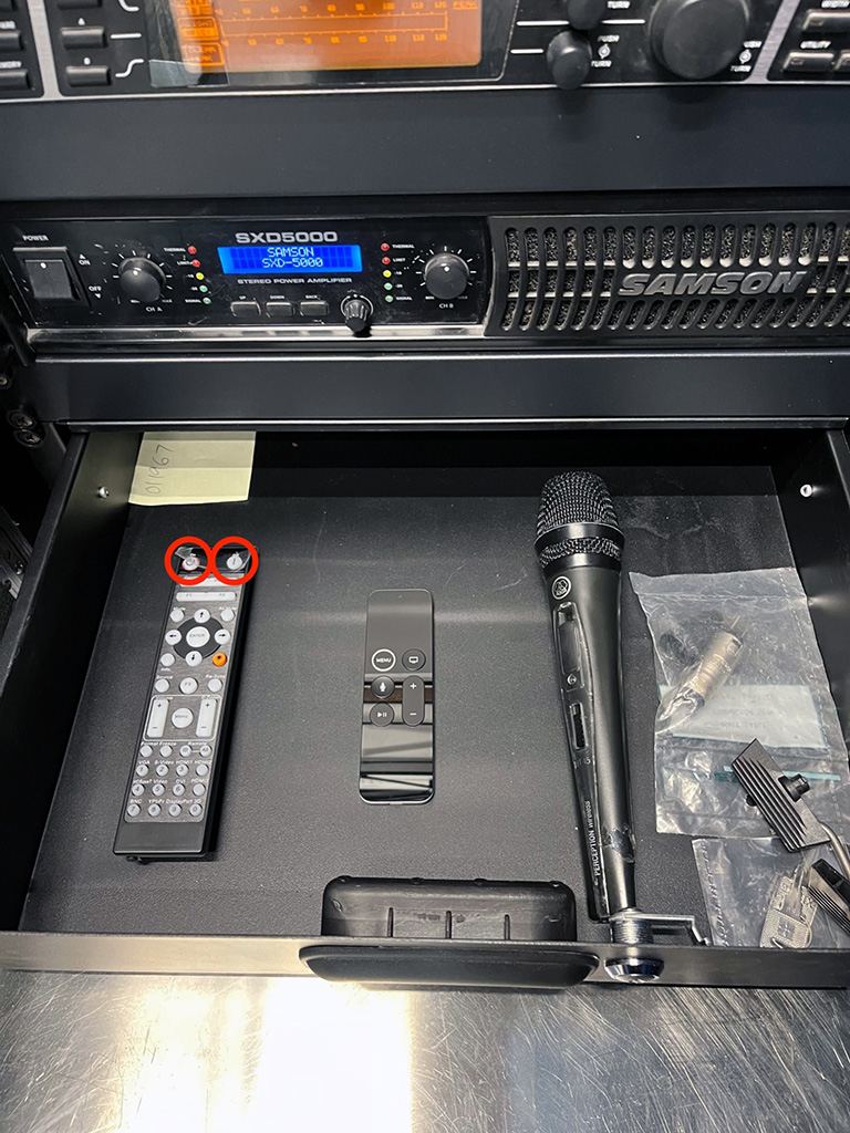 Remote in drawer